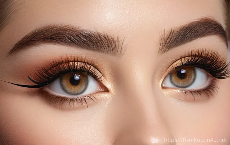 눈매 교정을 위한 속눈썹 컬러 추천 - **Prompt 1: Subtle Elegance and Eye Shape Enhancement**
"A sophisticated close-up portrait of a ...