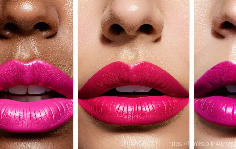 키스프루프 립 틴트 비교 - **Prompt:** A close-up of a woman's face, mid-20s, with a focus on her lips and the delicate applica...