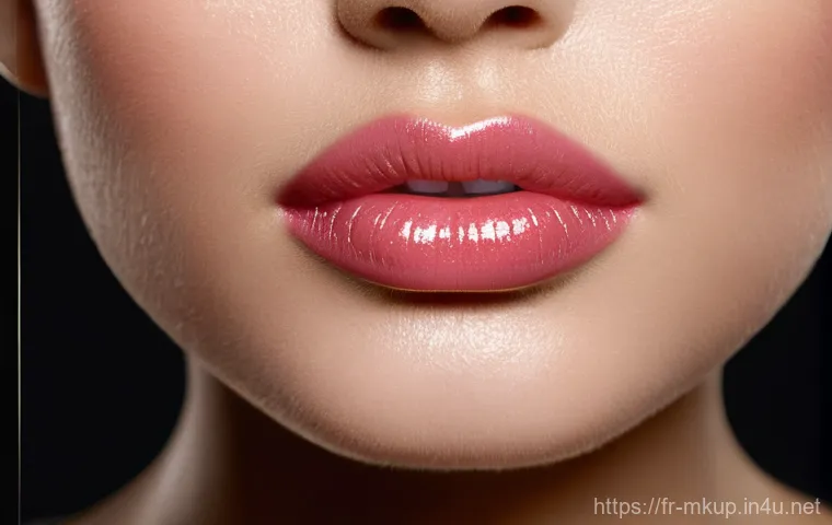 겨울철 립밤 겸 립스틱 추천 - **Prompt: "A close-up portrait of a young woman, late teens to early twenties, with a warm and gentl...